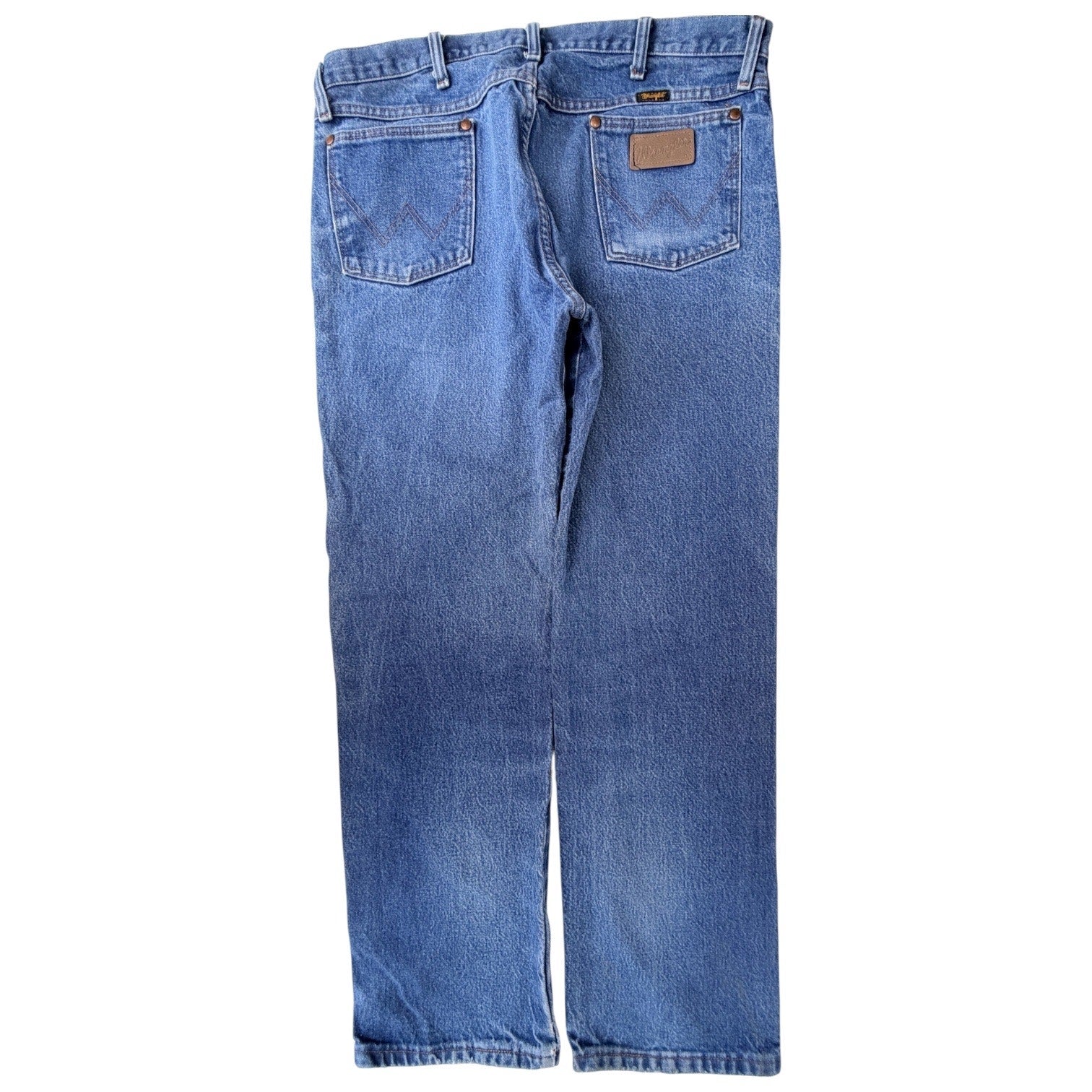 Wrangler Mens Jeans 36x30 Blue Vintage Straight Leg Western Denim USA Fabric