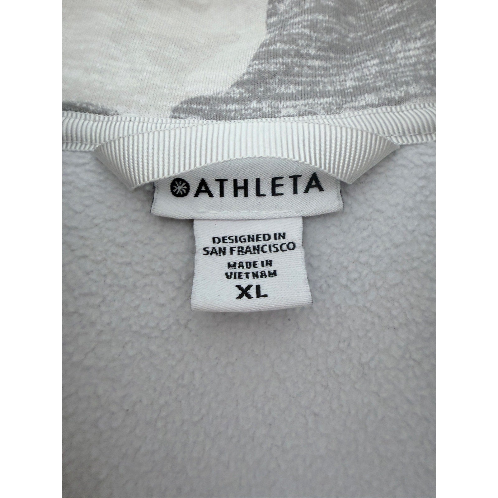 Athleta Full Zip Hoodie Womens XL Gray Camo Athletic Sweatshirt