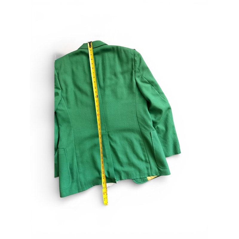 Vintage IZOD Lacoste Green Blazer Sport Coat Mens 40R USA Gold Buttons Preppy