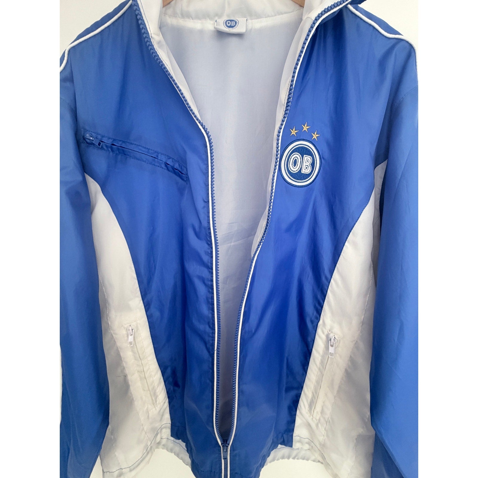 OB Track Jacket Mens XL Blue Full Zip Lightweight Athletic Streetwear