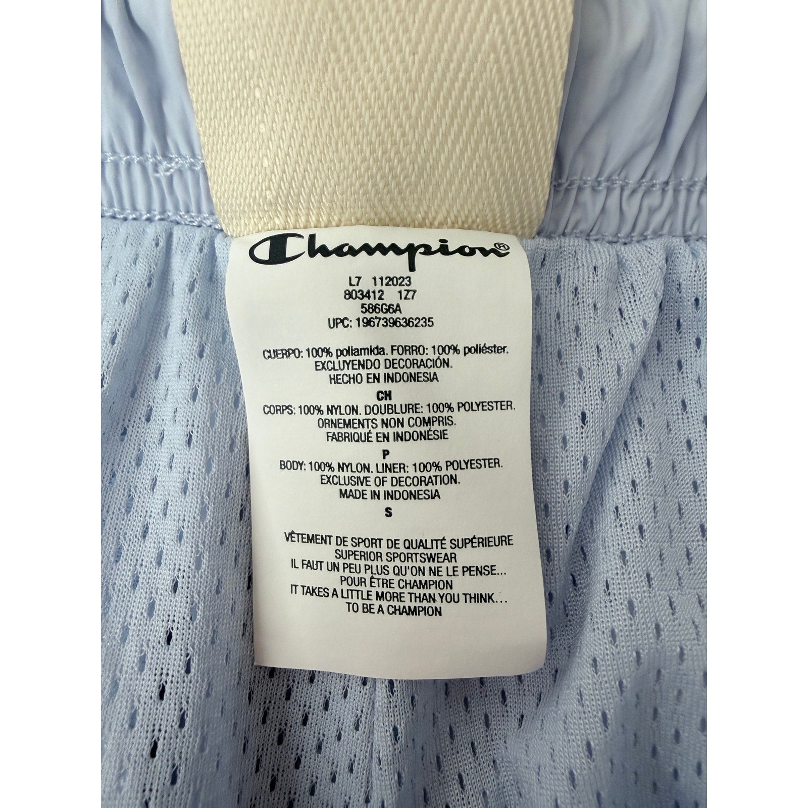 Champion Rochester Mens Small Light Blue Running Shorts Athletic