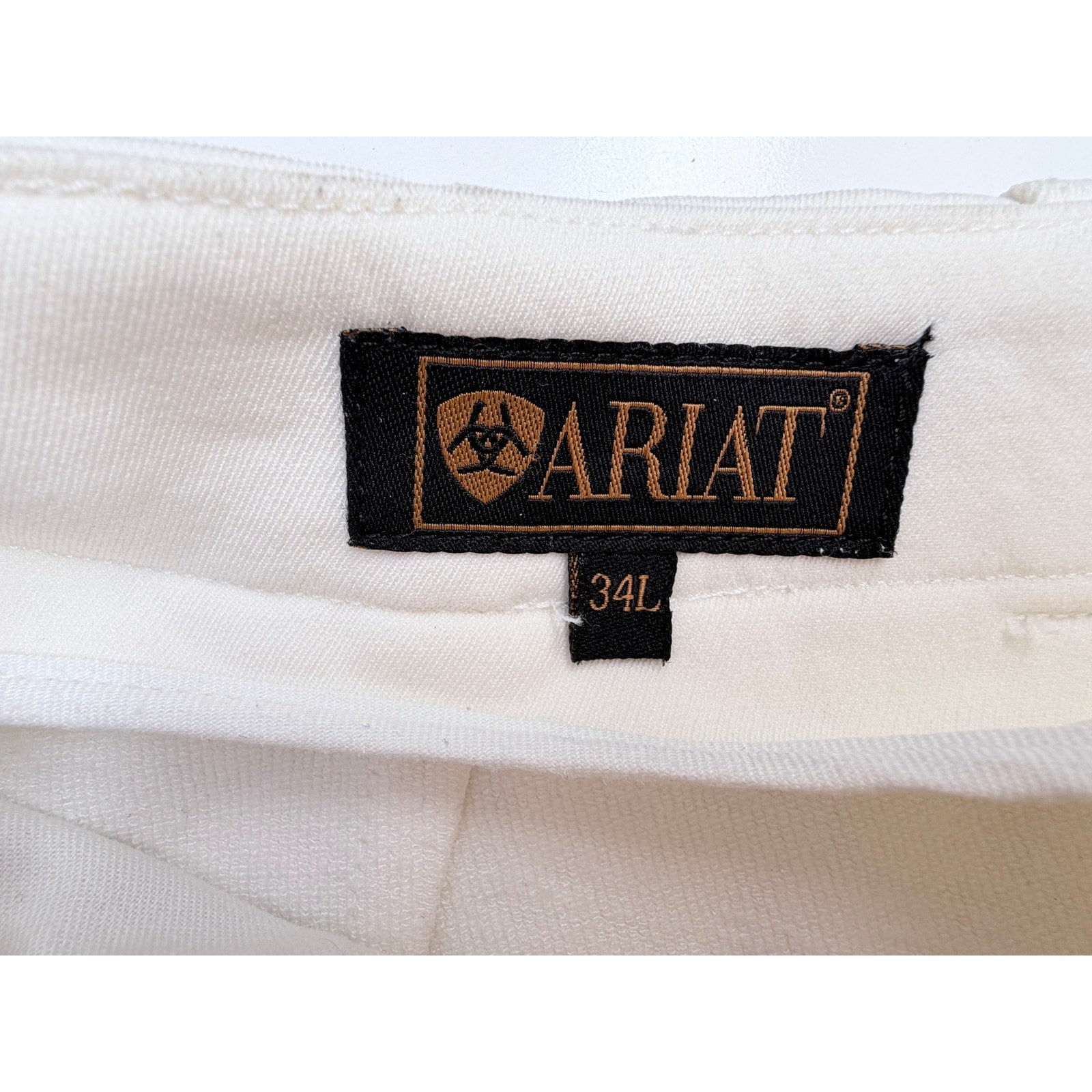 Ariat Riding Pants Mens 34L White Equestrian Breeches Knee Patch Horseback Pants