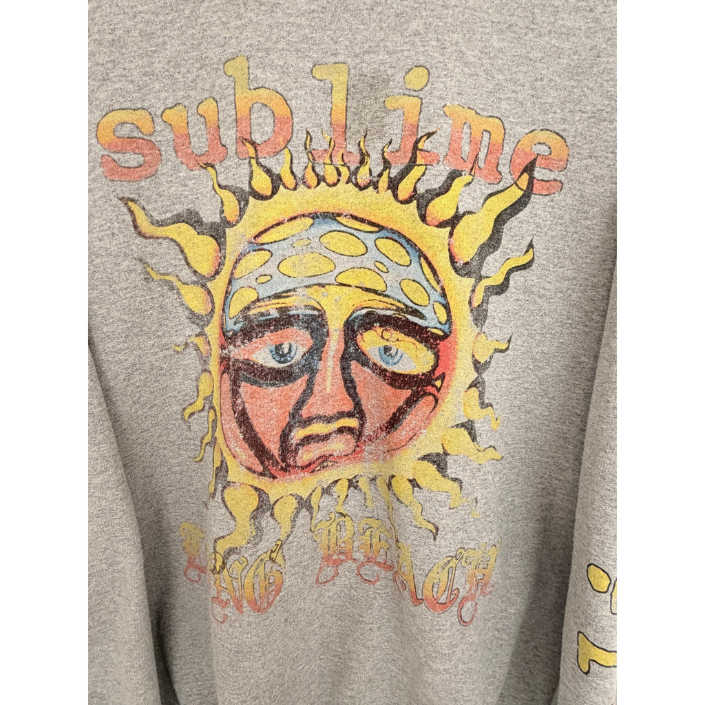 Sublime Big Meaty Sun Crewneck Sweatshirt Mens L XL Gray Graphic Pullover