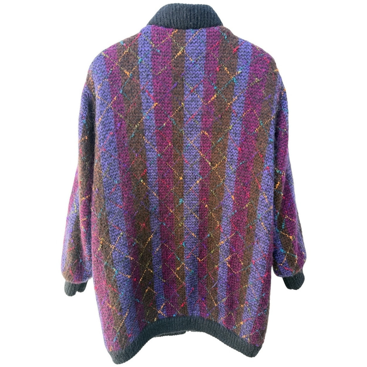 Mohair Blend Argyle Cardigan Womens Medium