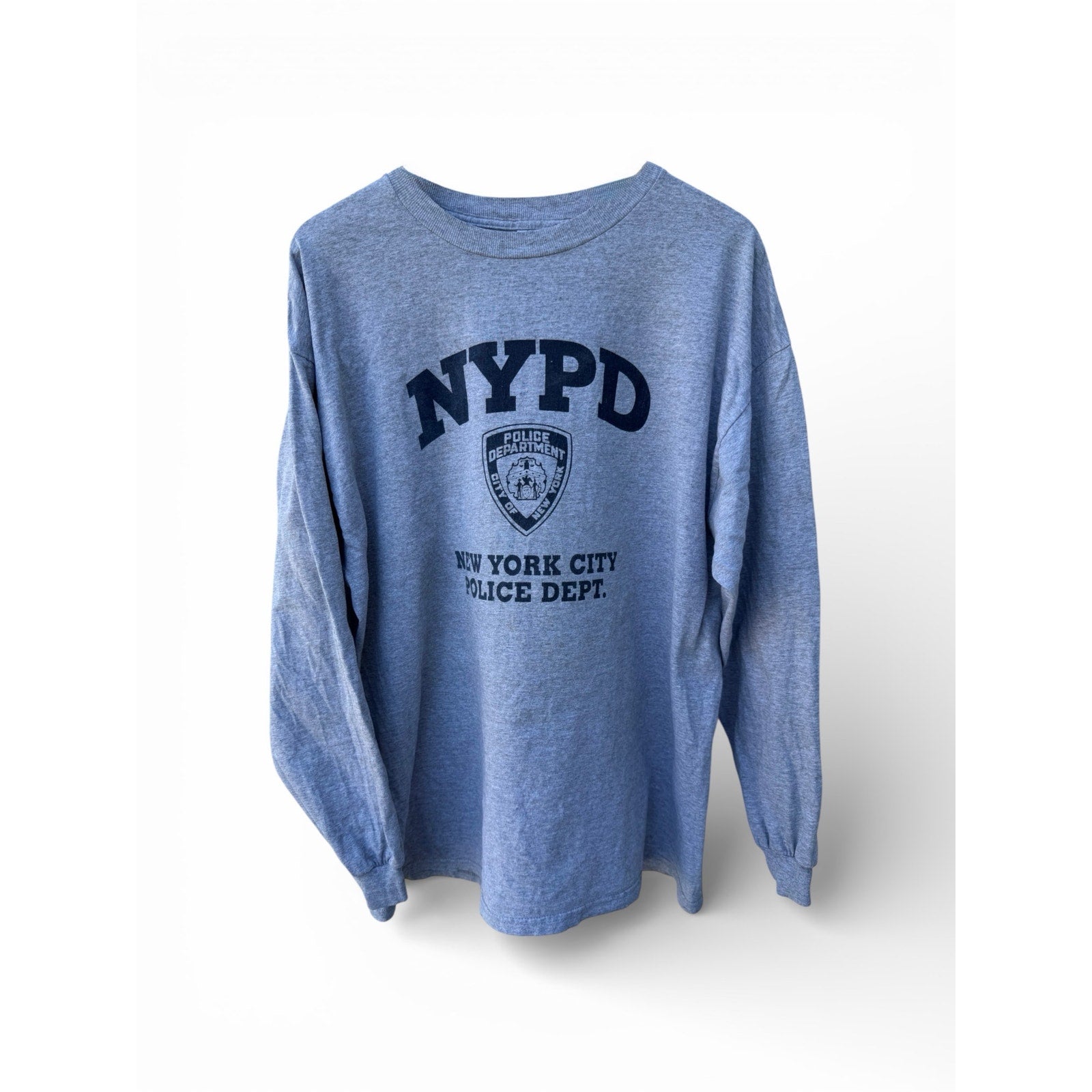 NYPD New York City Police Dept Long Sleeve Graphic Shirt Mens XL Gray