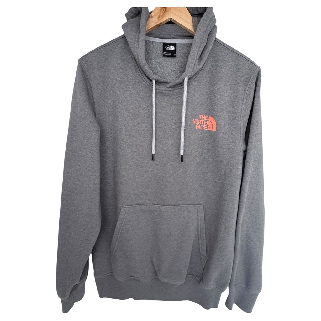 The North Face Graphic Hoodie Mens Medium Gray Pullover Sweatshirt Outdoor