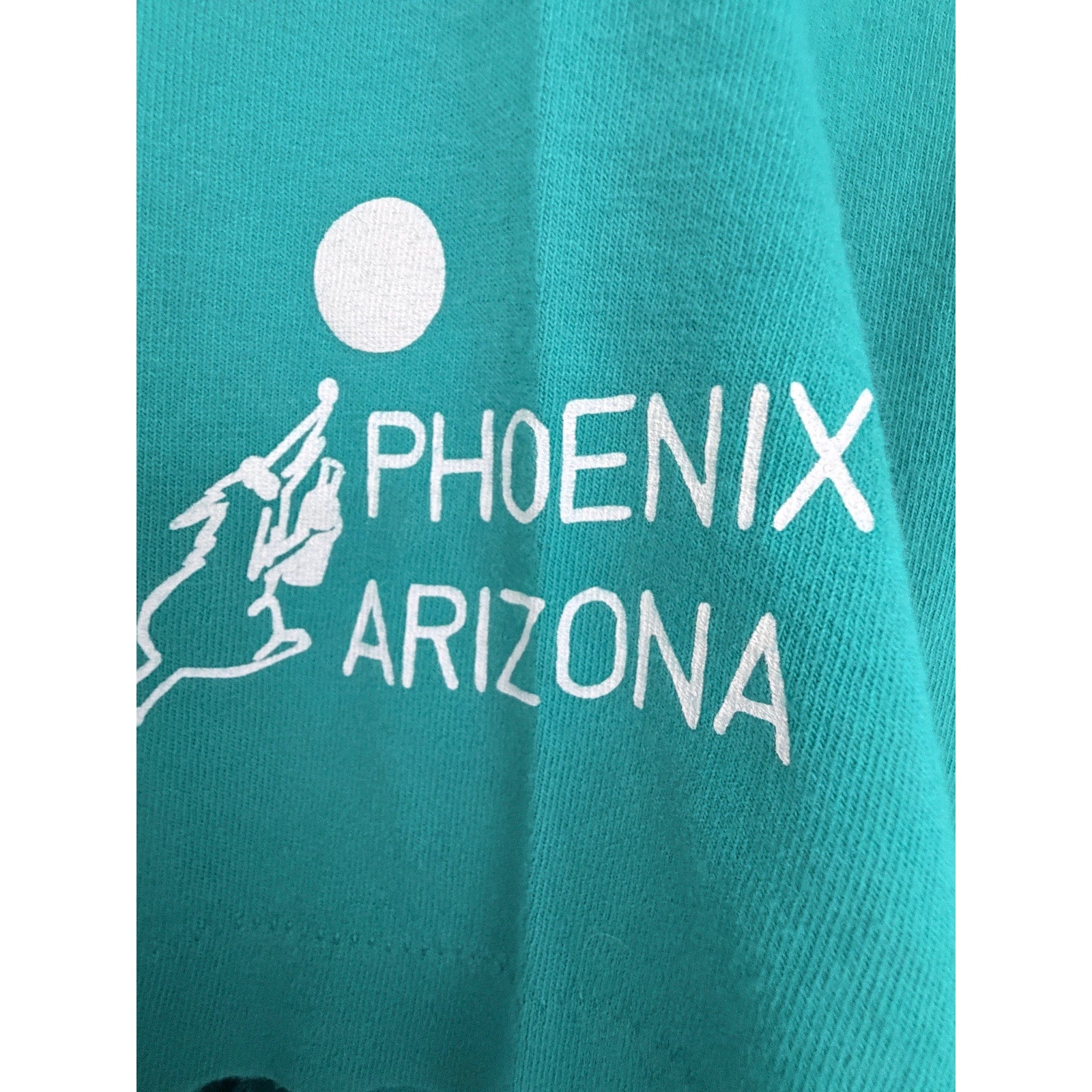 Vintage Marlys Phoenix Arizona Single Stitch TShirt Mens XL Teal Bar Graphic USA