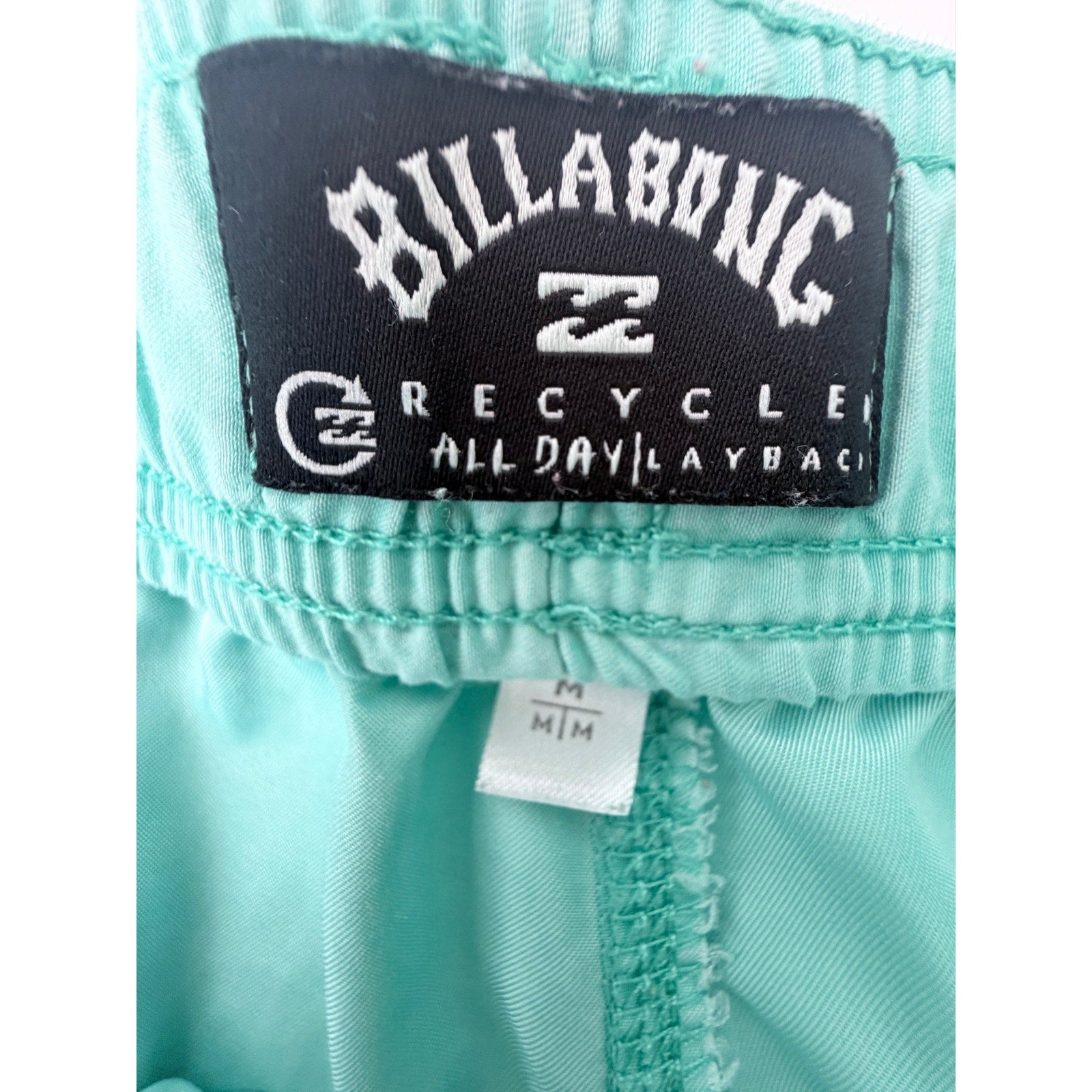Billabong Mens Medium Mint Green All Day Layback Swim Trunks Board Shorts