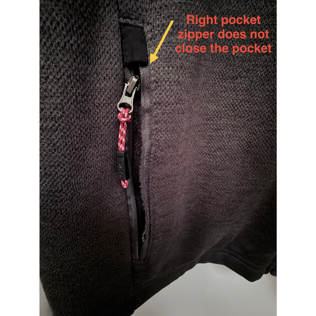 Orvis Men's Full Zip Fleece Jacket Large Black Gray Sweater Knit Outdoor