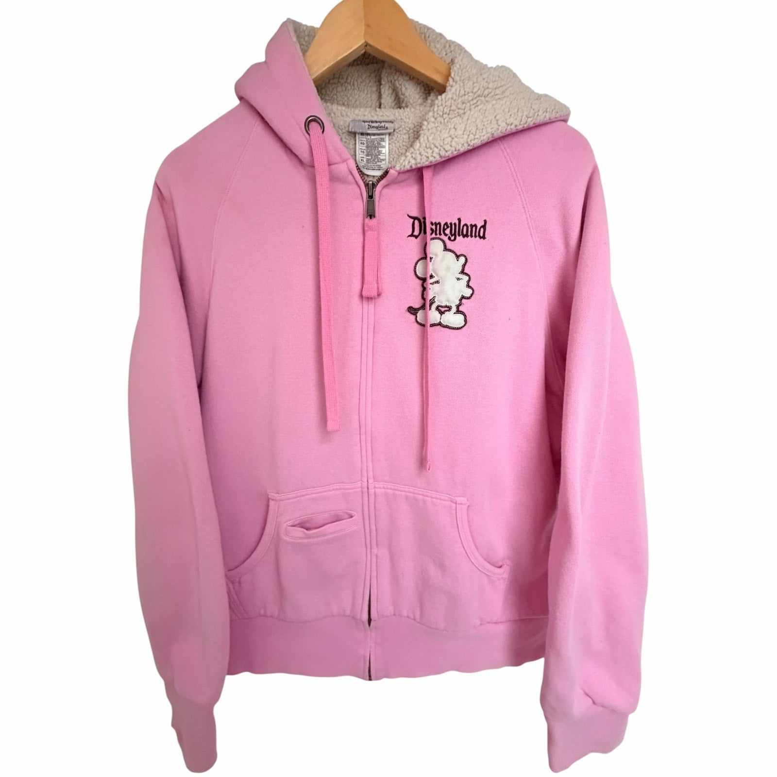 Disneyland Mickey Mouse Sherpa Hoodie Womens XL
