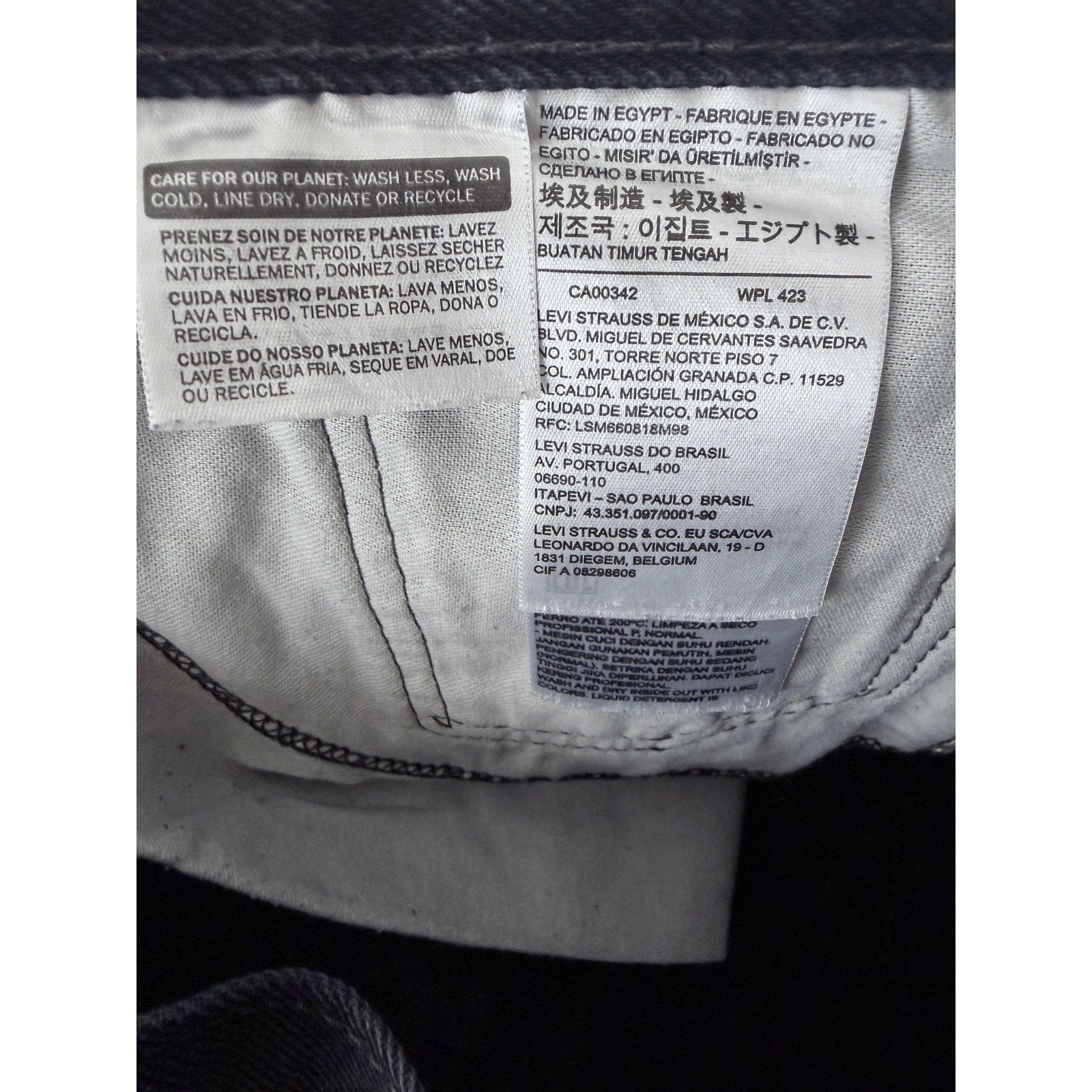 Levis 505 Mens 38x32 Black Regular Fit Straight Leg Jeans Denim