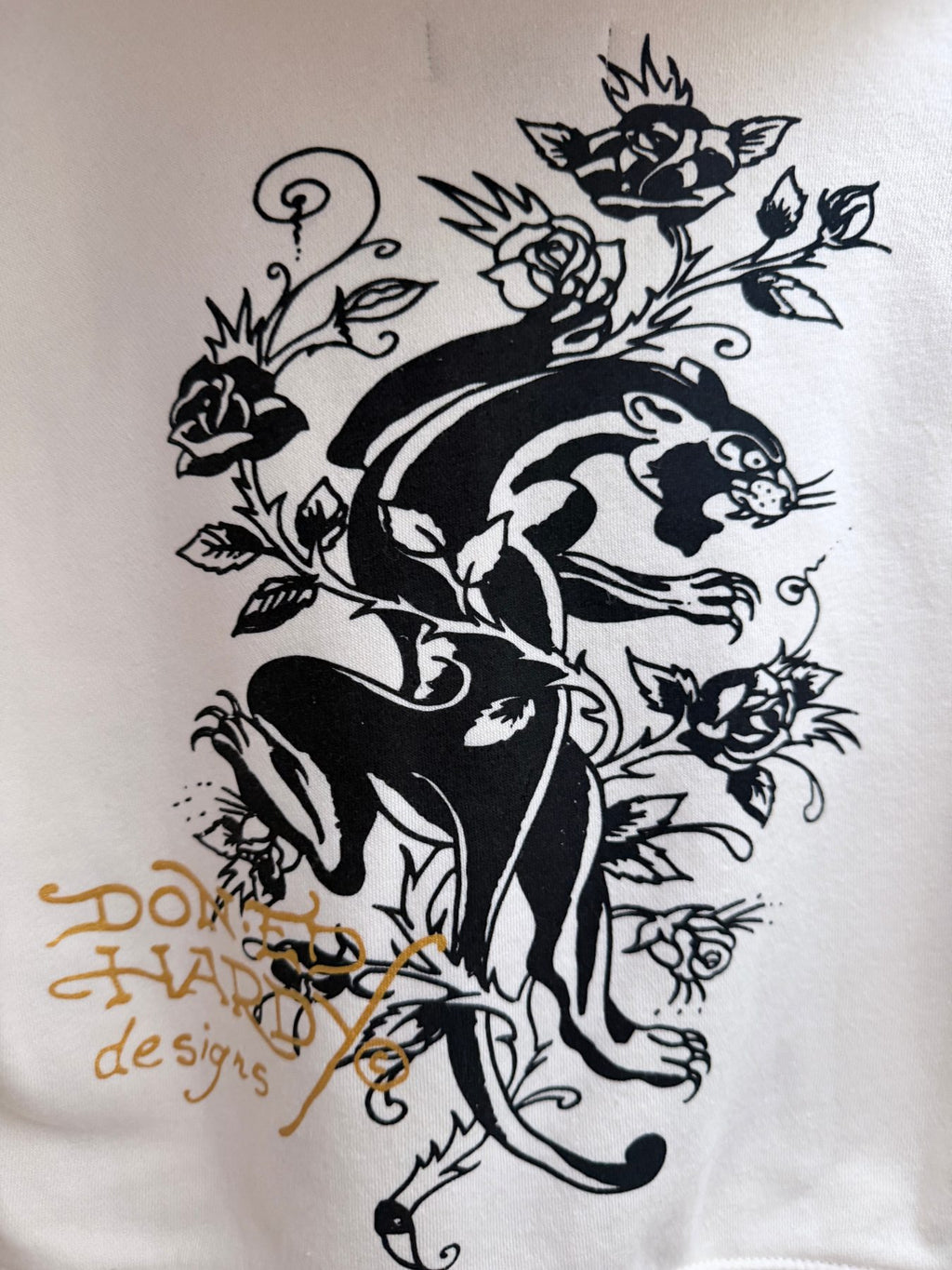 Ed Hardy Women's White Full-Zip Fleece Oversized Hoodie — view 5