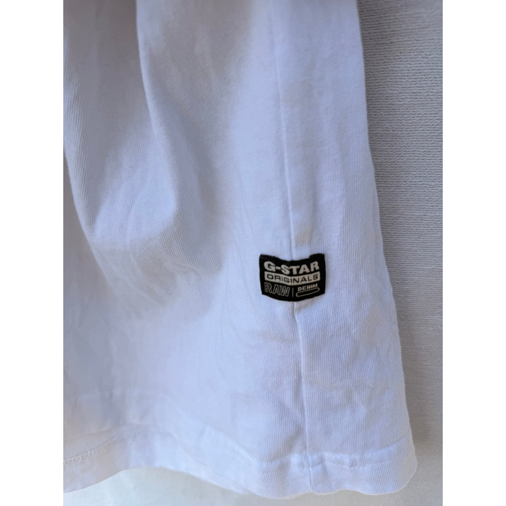 G Star Raw T Shirt Mens XXL White Logo Graphic