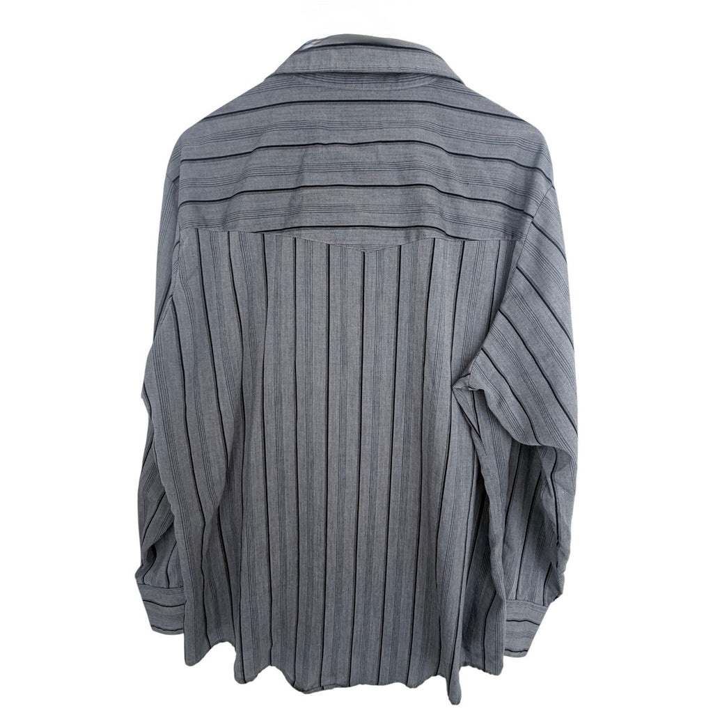 Ely Cattleman Western Shirt Mens XL Gray Stripe Pearl Snap Cowboy Ranch