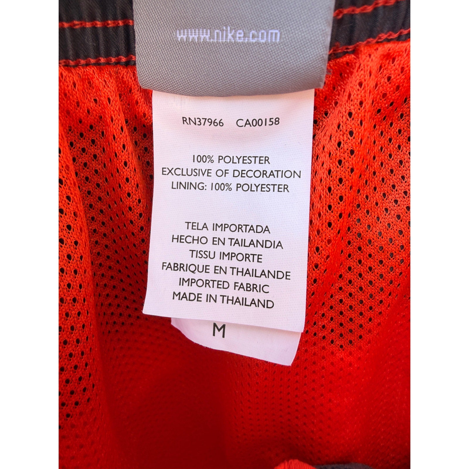 Nike Swim Trunks Mens Medium Orange Black Athletic Swim Shorts