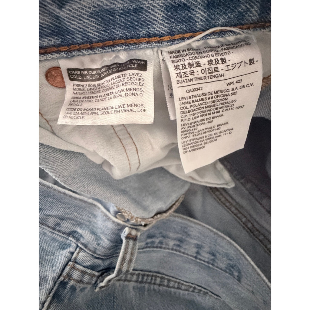 Levi's 501 Original Fit Jeans Men's 36x29 Light Wash Button Fly Denim