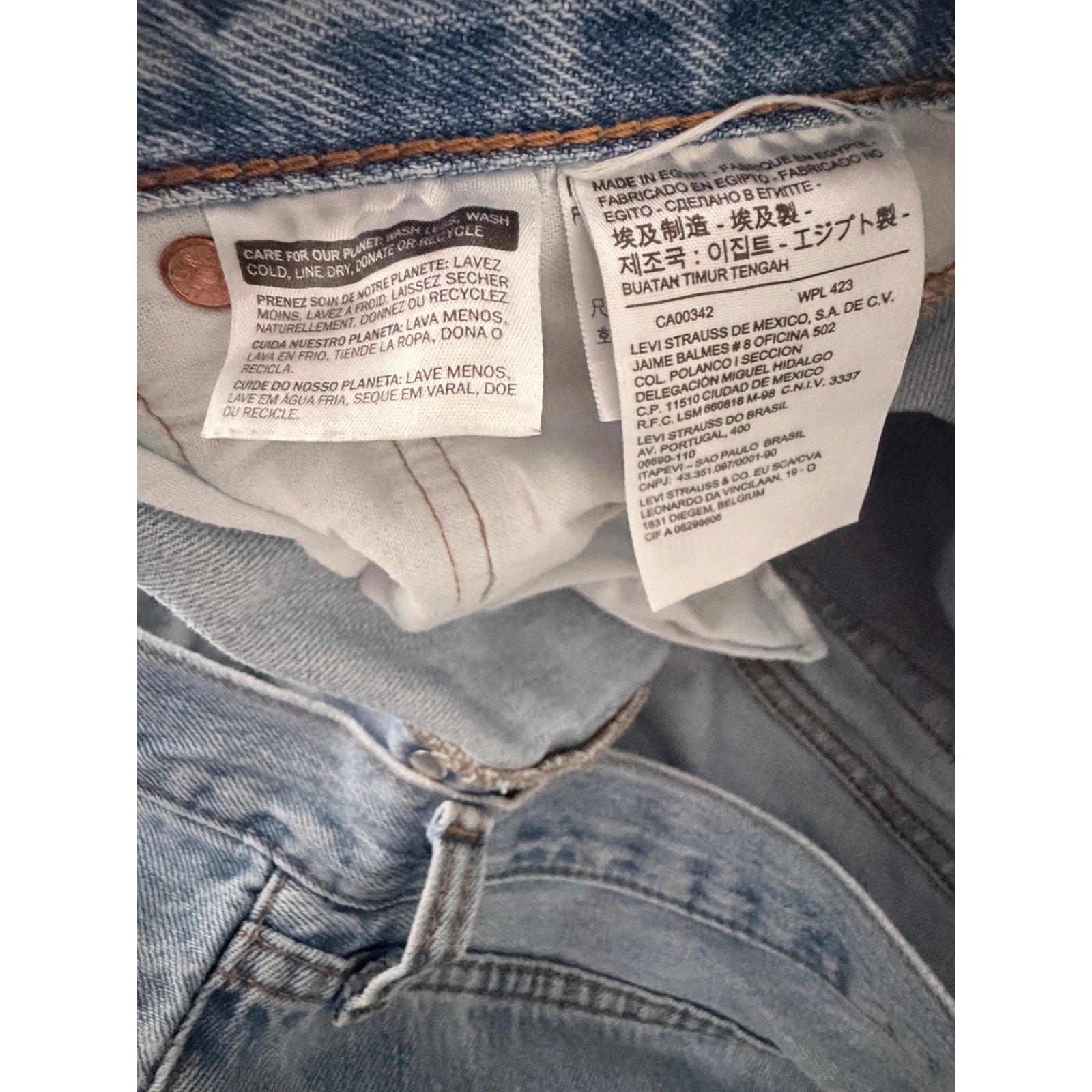 Levi's 501 Original Fit Jeans Men's 36x29 Light Wash Button Fly Denim