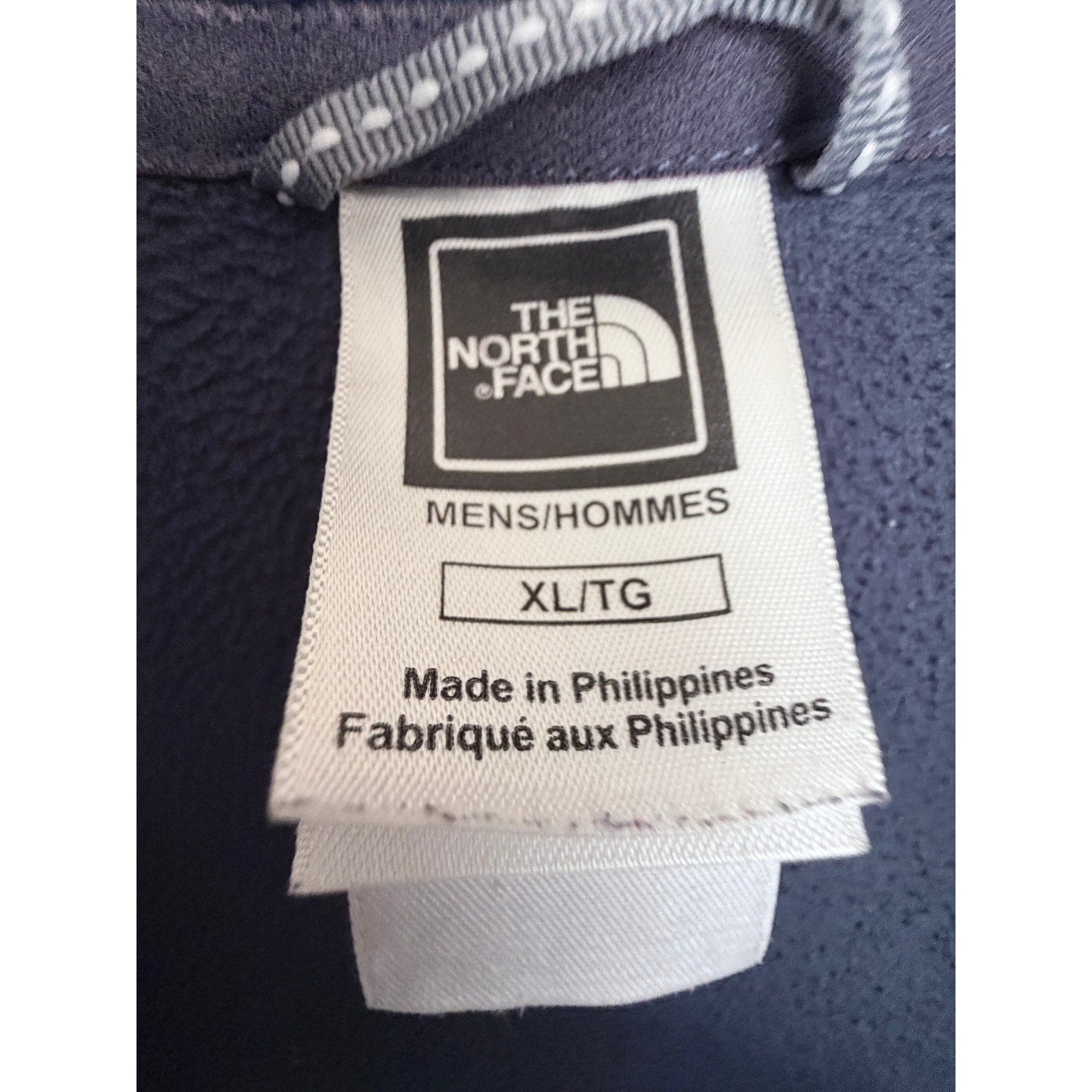 The North Face Mens XL Blue Quarter Zip Fleece Pullover Embroidered Logo