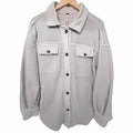 Free People Gray Fleece Shacket Womens XS