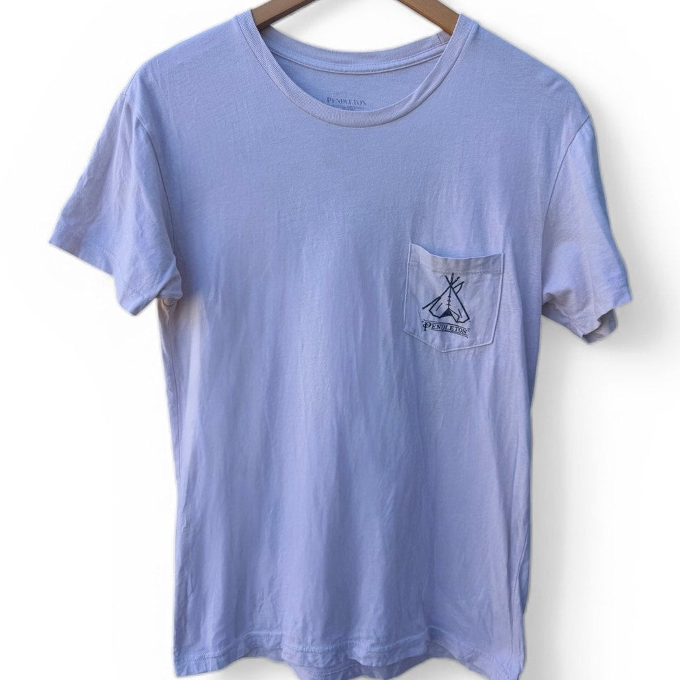 Pendleton Pocket T Shirt Mens Small White Graphic Logo Tee