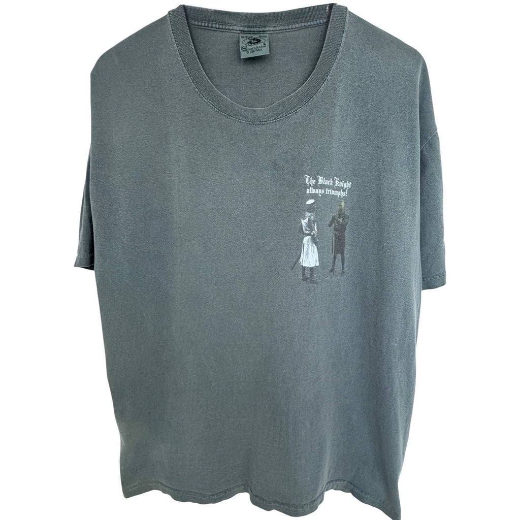 Vintage Monty Python Black Knight Grail T Shirt Mens L Green Movie Quote Graphic