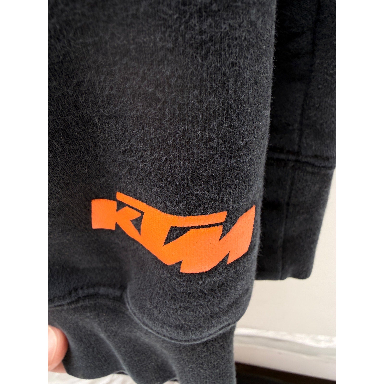 KTM Hoodie Mens L Black Orange Graphic Pullover Motorcycle Racing Sweatshirt