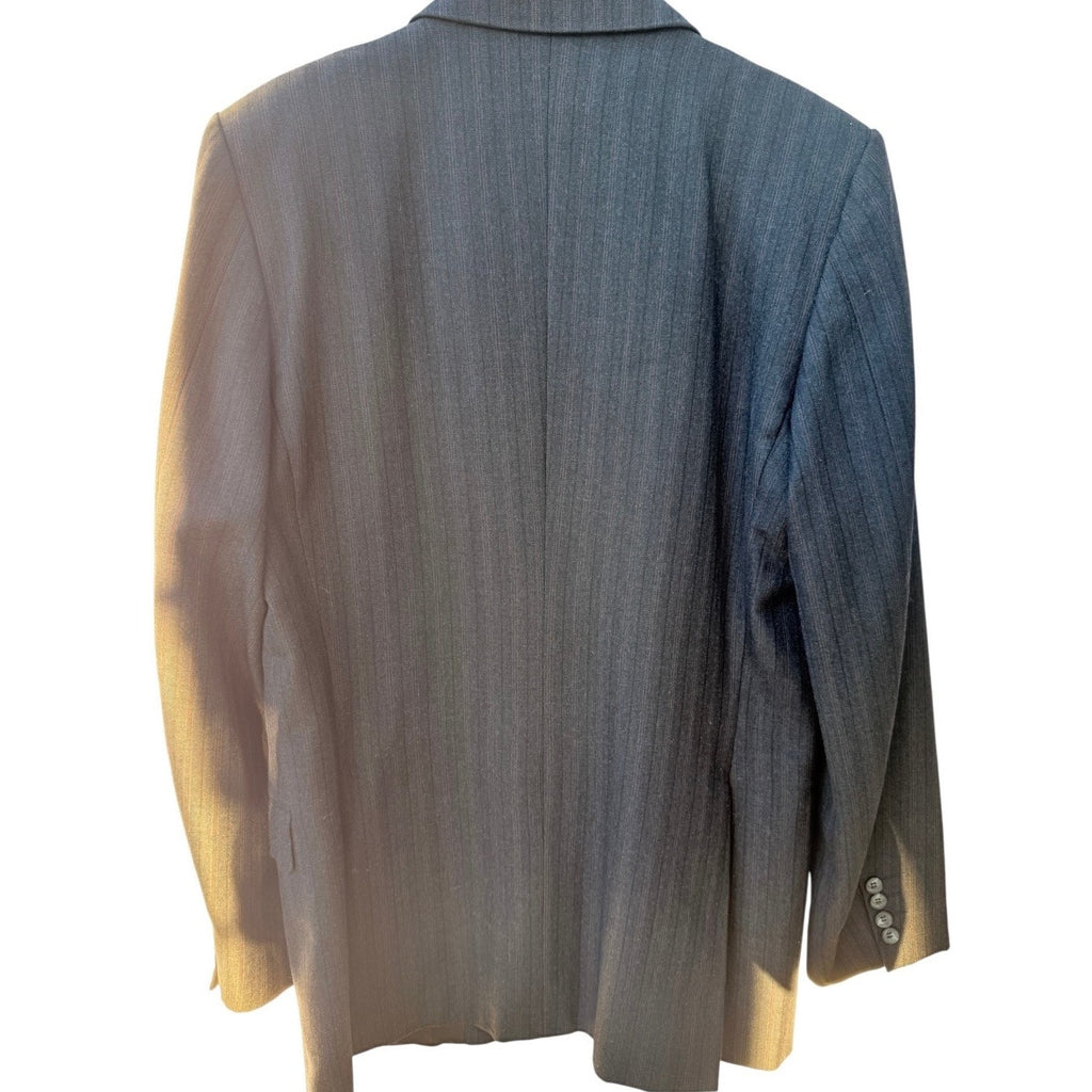 Yves Saint Laurent Blazer Jacket Mens 40R Gray Pinstripe Made In France Vintage