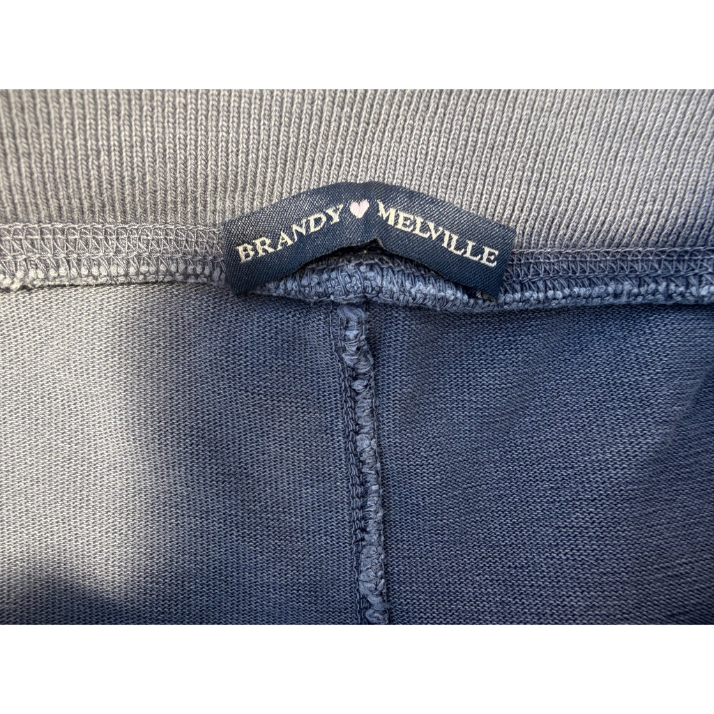 Brandy Melville Sweatpants Womens Blue Wide Leg Lounge Drawstring Casual