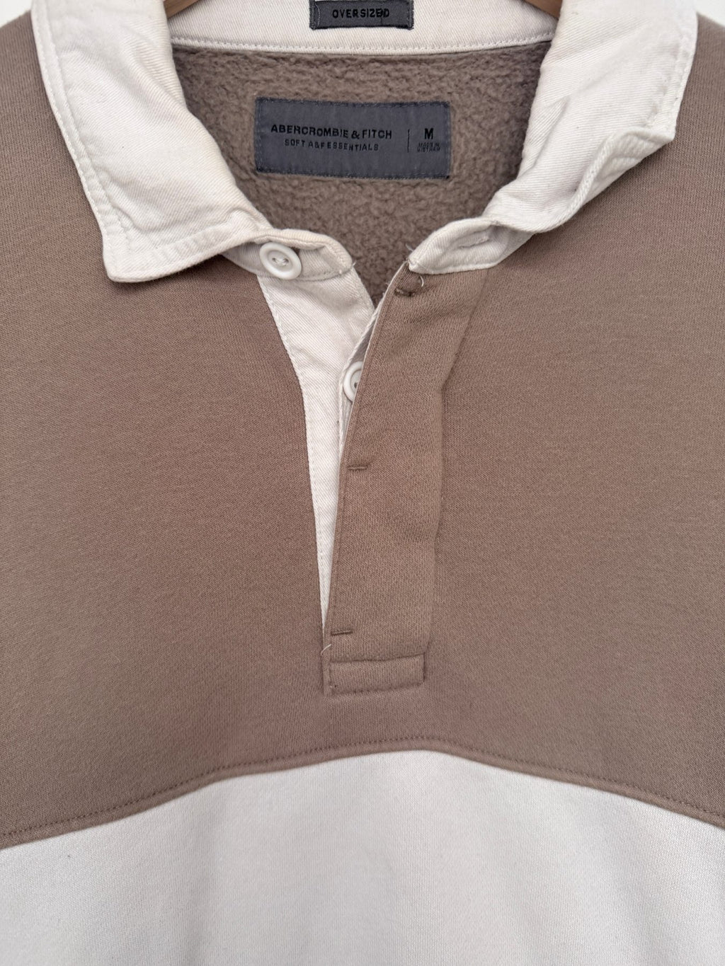 Abercrombie & Fitch Men's Blue Oversized Rugby Polo Sweatshirt Sweatshirt — view 4