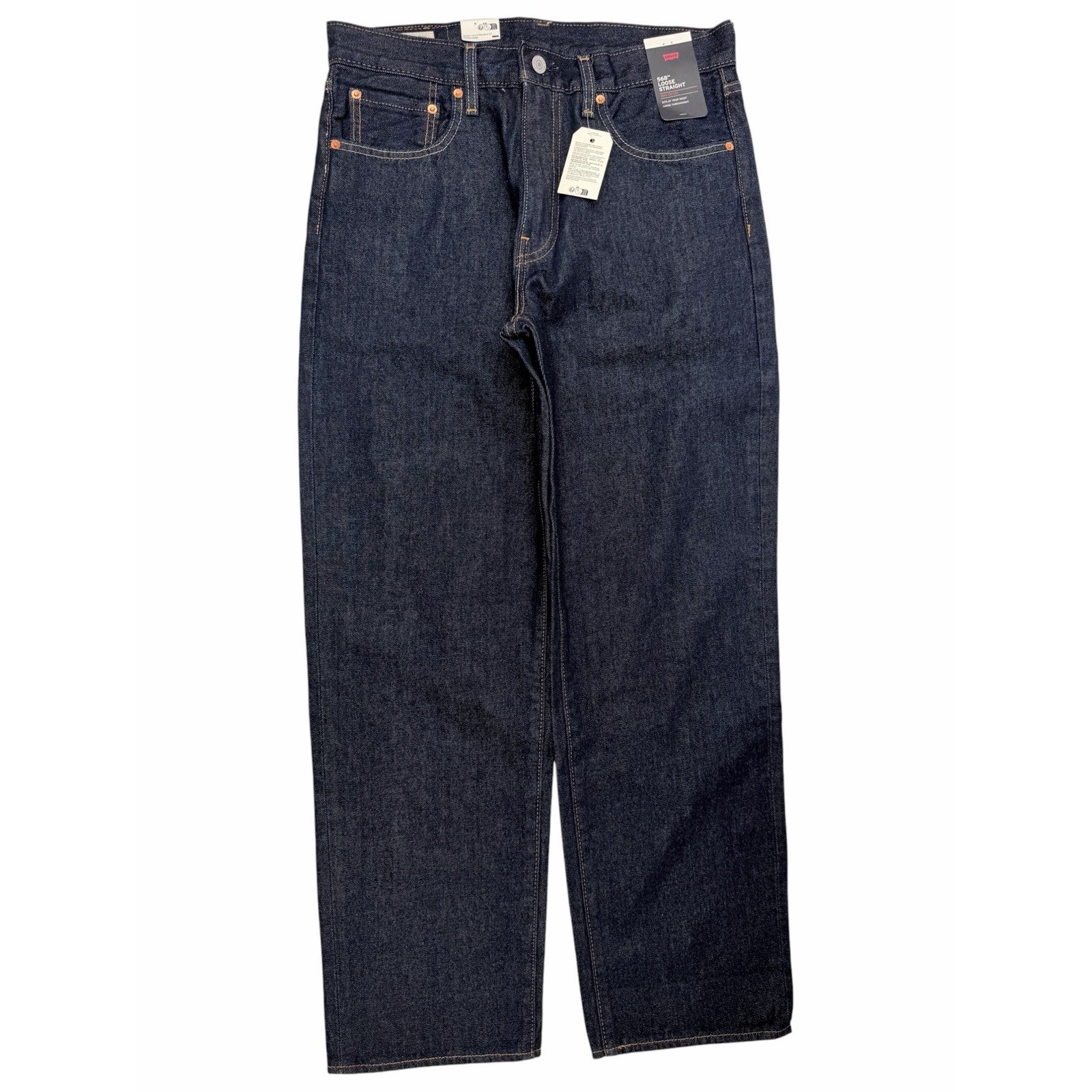 Levis 568 Loose Straight Jeans Mens 32x32 Dark Wash Premium Denim New With Tags