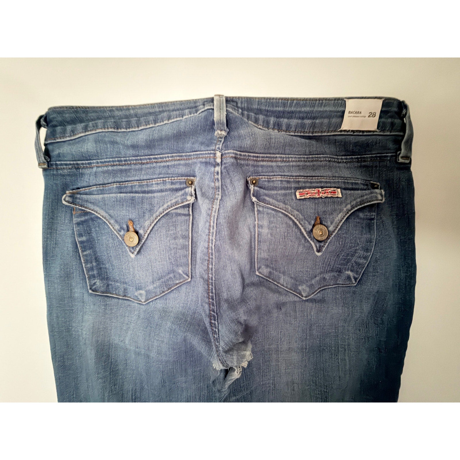 Hudson Bacara Crop Straight Mid Rise Jeans Women's 28 Made USA Stretch Denim