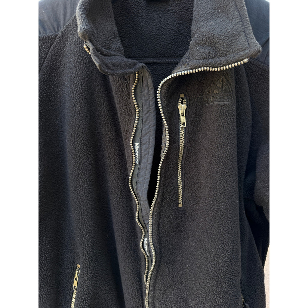 Marmot Fleece Jacket Mens Large Black Full Zip Outdoor