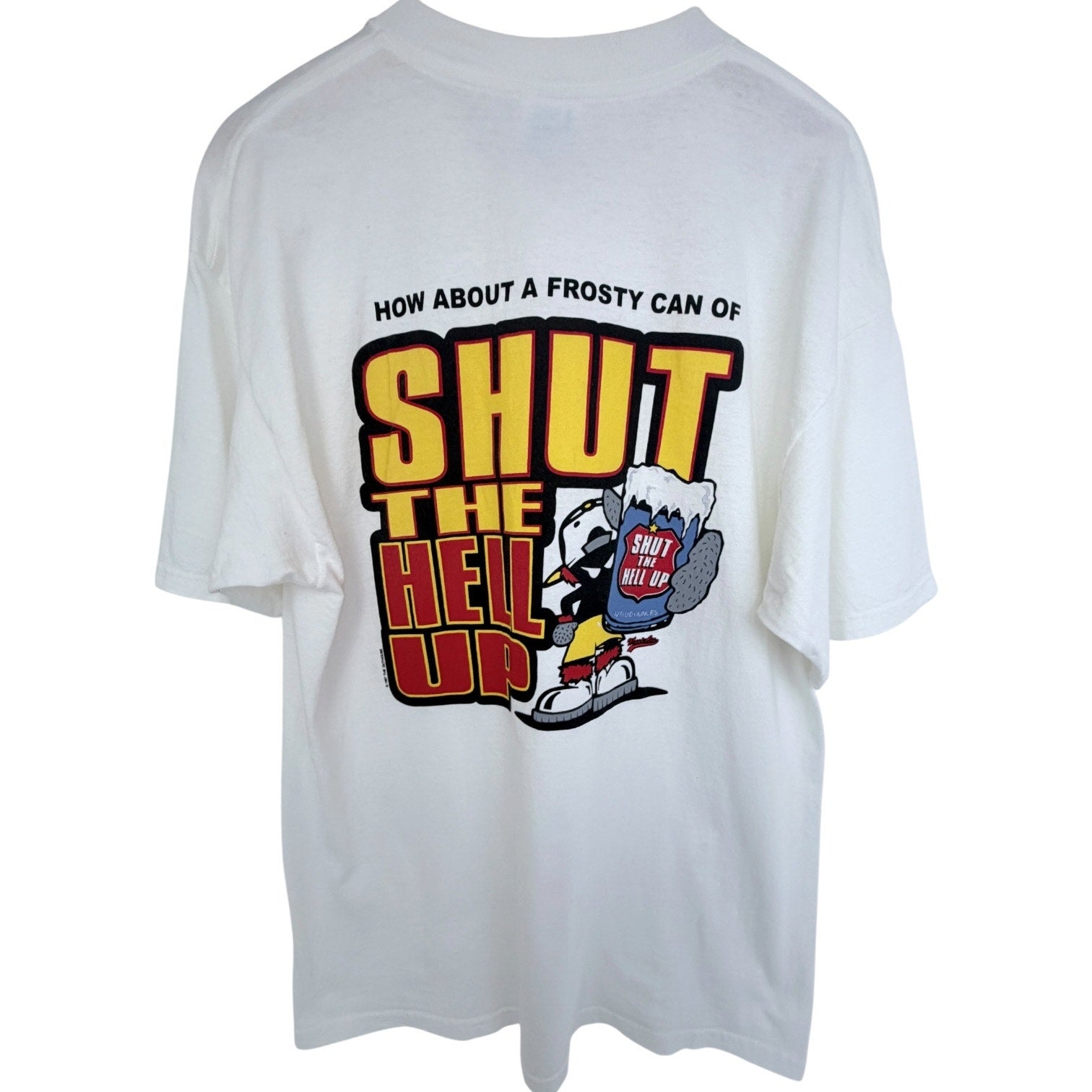 Vintage 1997 Shut The Hell Up T Shirt Mens XL White Graphic Humor Tee