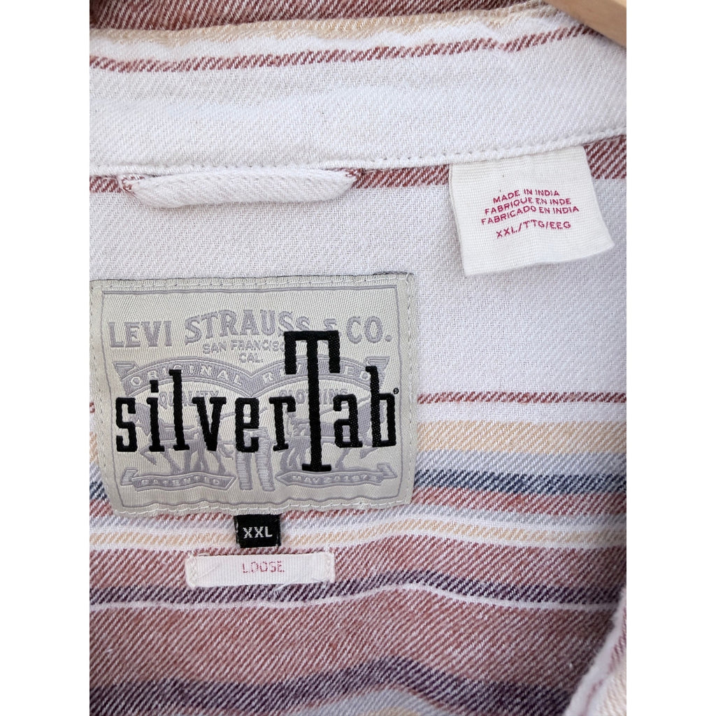 Levi's SilverTab Button Up Shirt Mens XXL Striped Long Sleeve Skate Streetwear