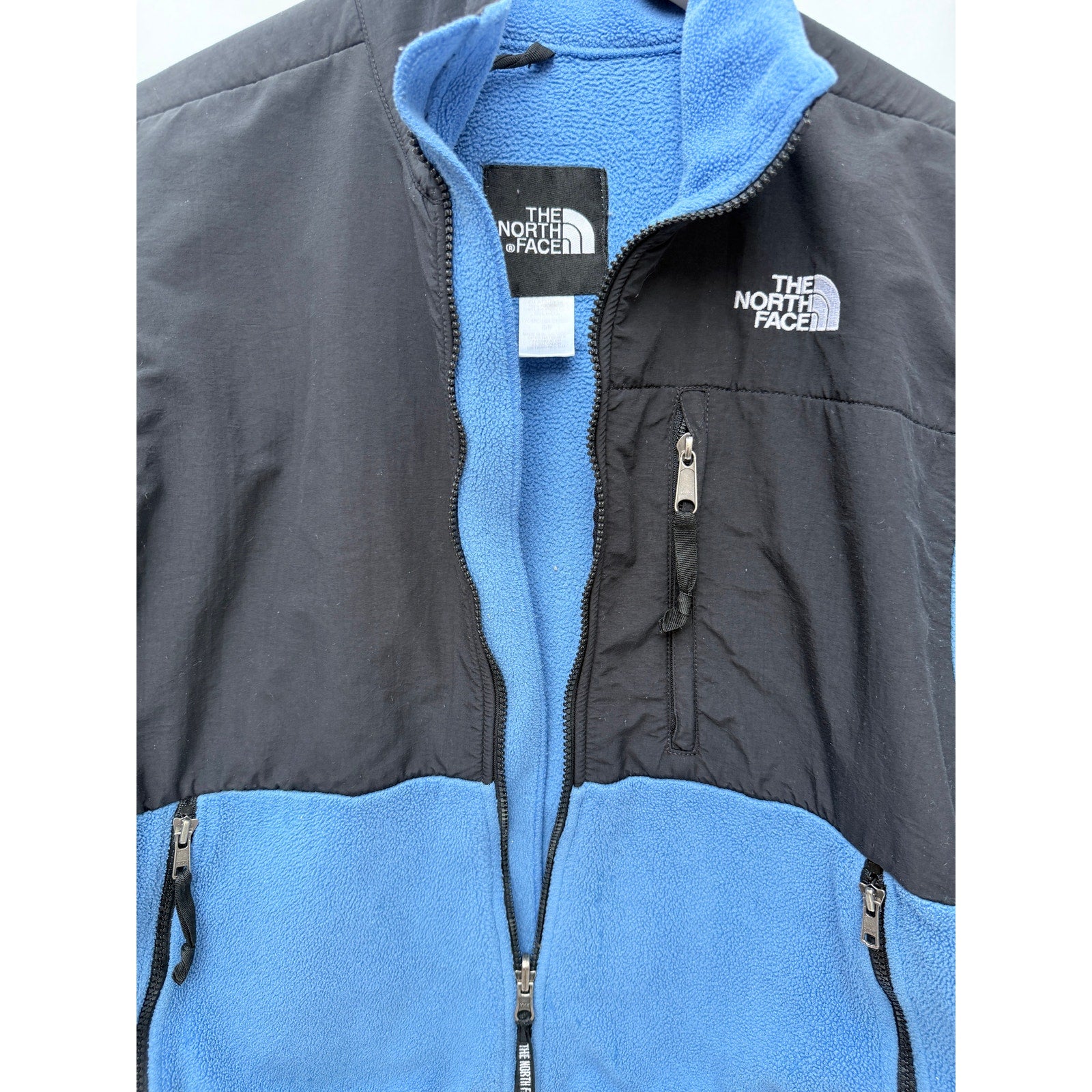 The North Face Denali Fleece Jacket Mens Medium Blue Black Full Zip Outdoor