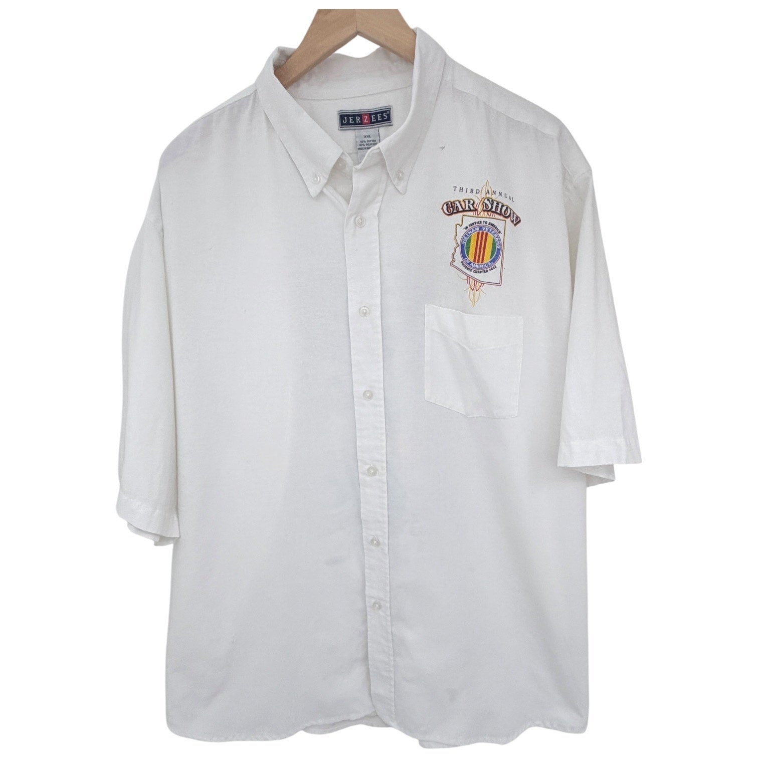 Jerzees Westgate Entertainment District Veteran's Car Show Shirt Mens XXL White