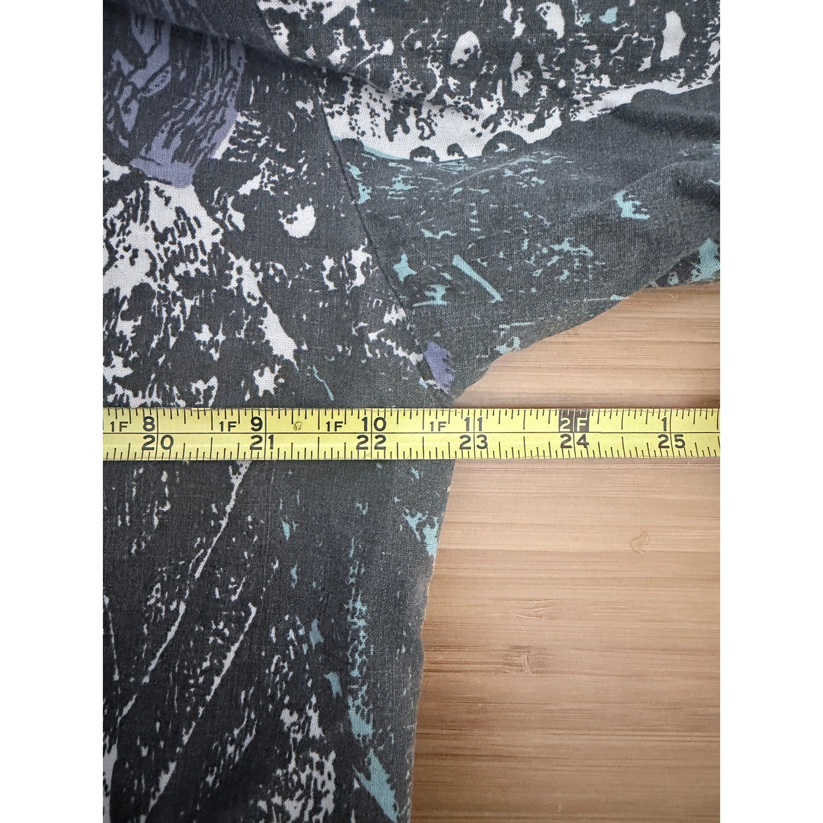 Randy And Travis Womens XL Button Front Blouse Abstract Print Ruffle Shoulder LS