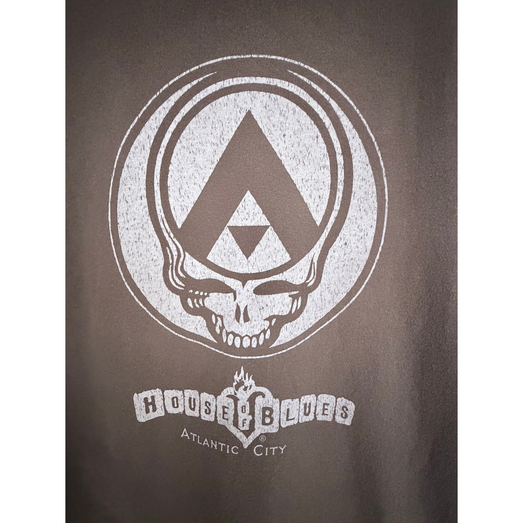 House Of Blues Atlantic City T Shirt Mens Large Brown Skull Graphic Concert Tee