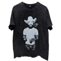 Post Malone Cowboy Portrait T Shirt Mens Large Black Acid Wash Graphic Tee