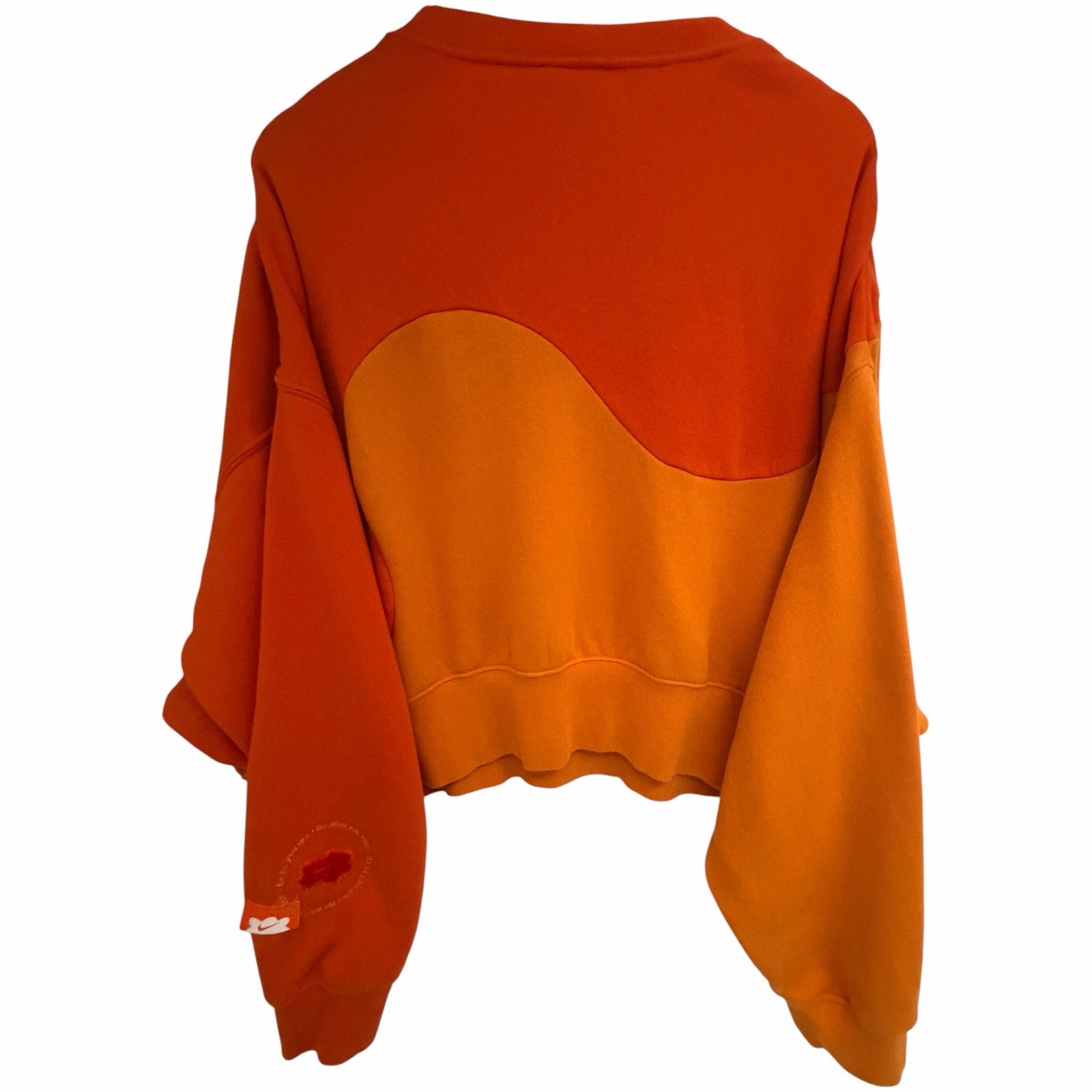 Nike Women's Color Clash Fleece Cropped Sweatshirt Medium Orange - product photo 2