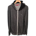 Vans Men's Gray Fleece Hooded Striped Hoodie — front view