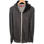 Vans Men's Gray Fleece Hooded Striped Hoodie — front view