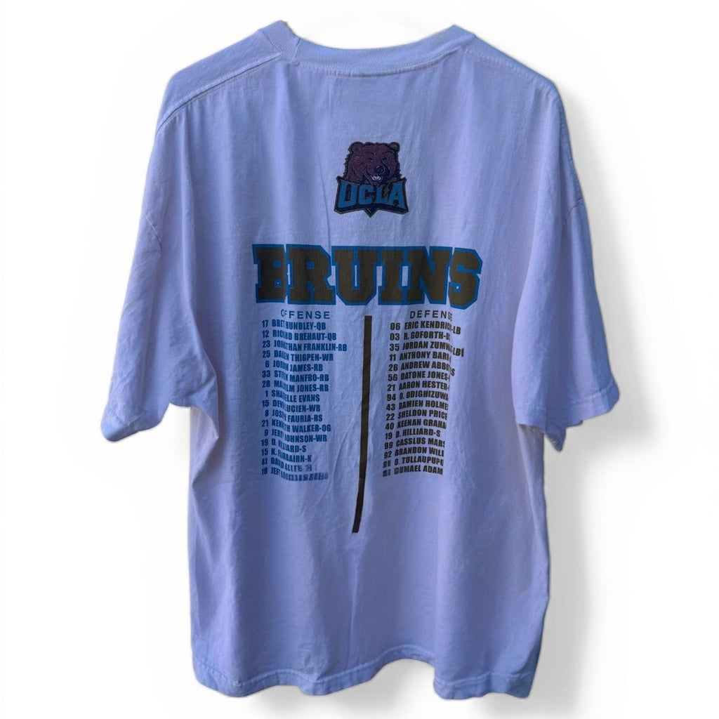 UCLA Bruins Football Roster T Shirt Mens 2XL Blue Double Sided Graphic