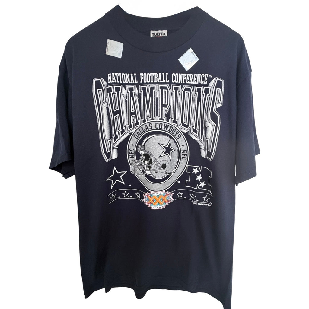 Vintage 1996 Dallas Cowboys NFC Champions Super Bowl XXX TShirt Mens XL Navy NWT