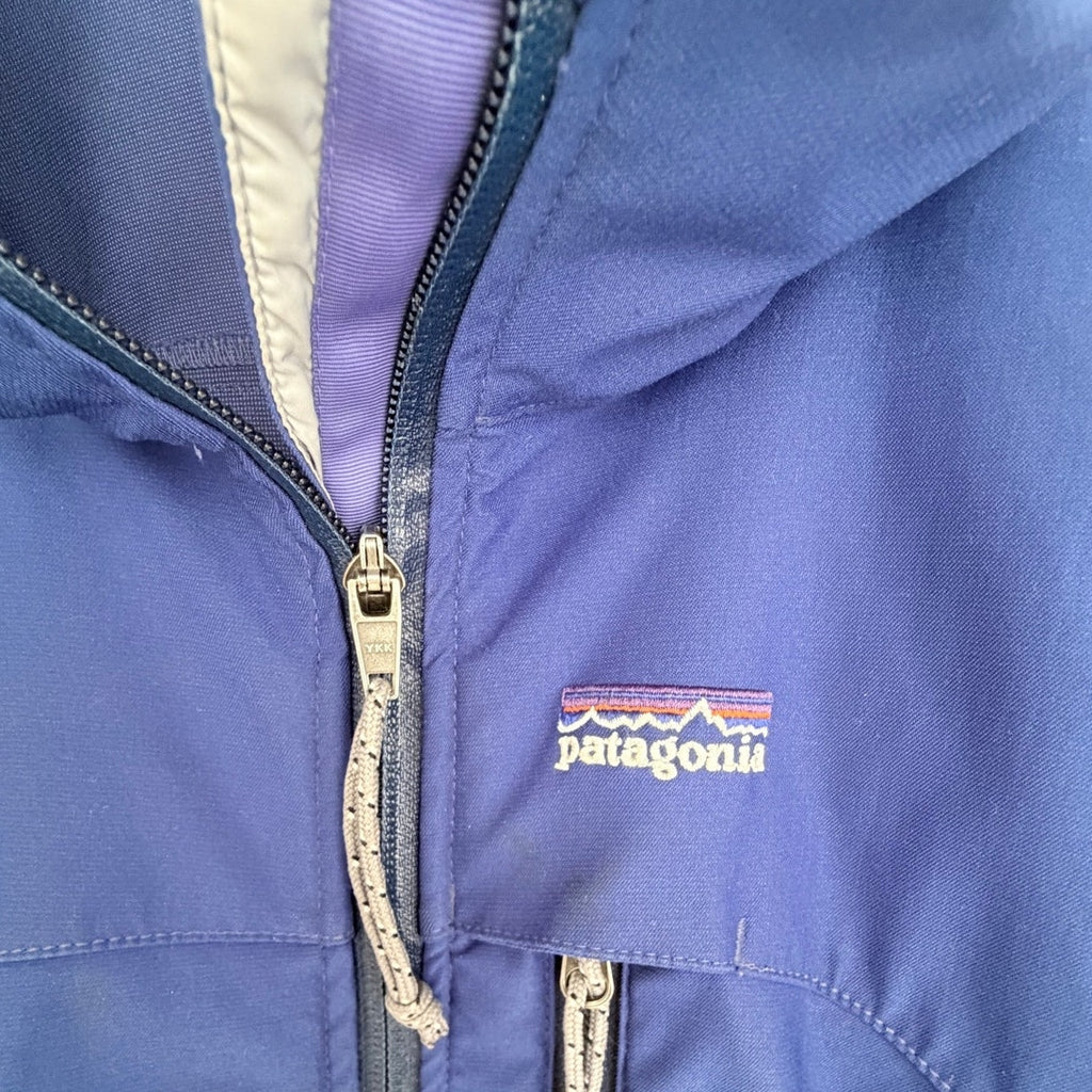 Patagonia Hooded Soft Shell Jacket Womens Medium Blue Full Zip Outdoor Hiking