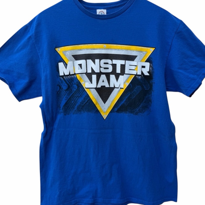 Monster Jam Blue Graphic T Shirt Large Delta Pro Weight