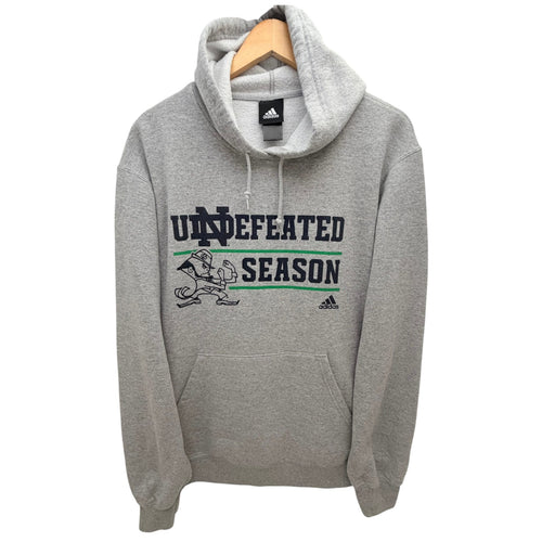 adidas Men's Gray Notre Dame Undefeated Season Hoodie — front view