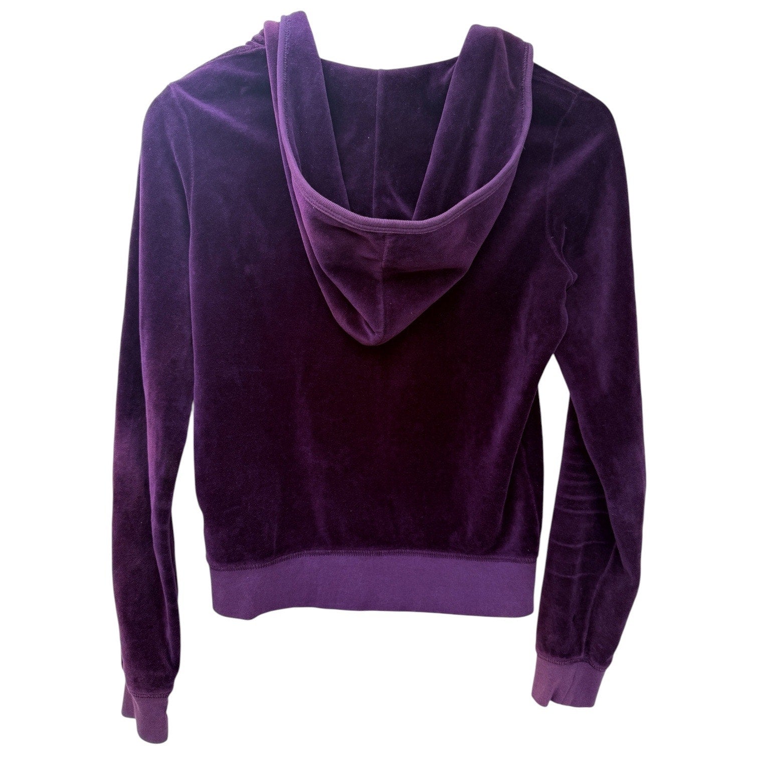 Juicy Couture Velour Zip Hoodie Womens Medium Purple Full Zip Y2K Style