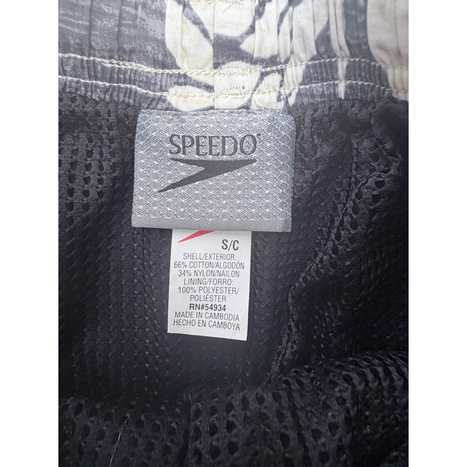 Speedo Swim Trunks Mens Small Black Cargo Board Shorts NWT