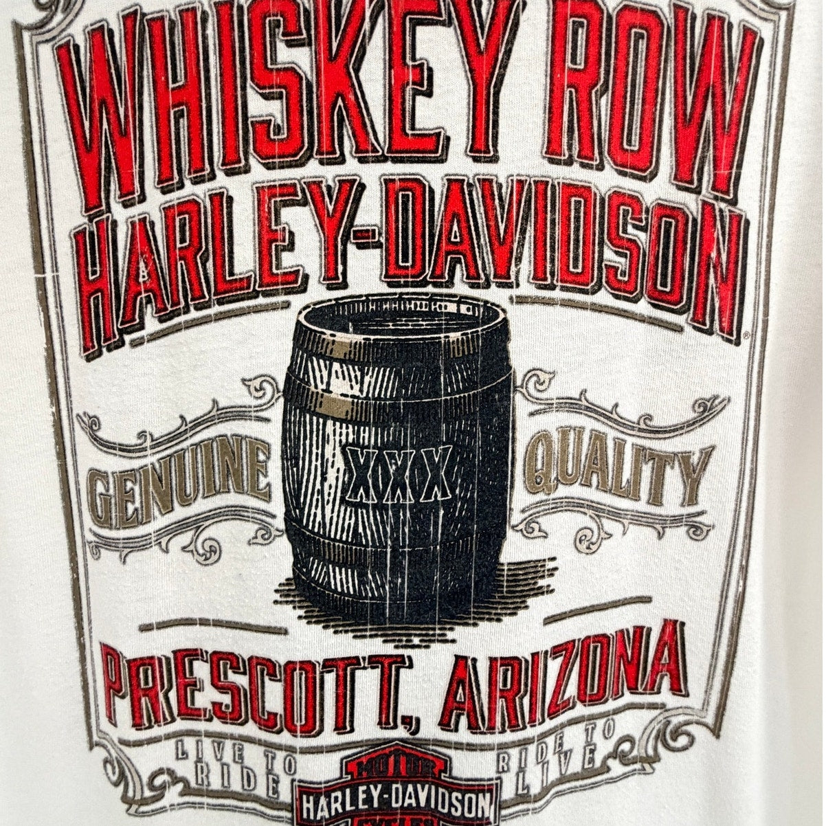 Harley-Davidson Men's Whiskey Row Skull T-Shirt Large White - product photo 5